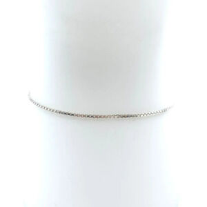 925 Sterling Silver Box Chain Bracelet Spring Ring Closure Vintage 7.25"